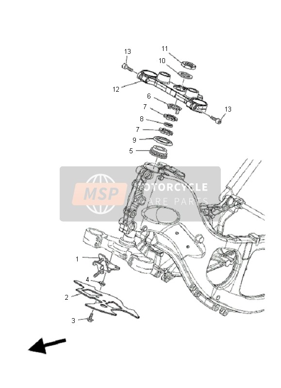 Yamaha XP500A T-MAX 2010 Steering for a 2010 Yamaha XP500A T-MAX
